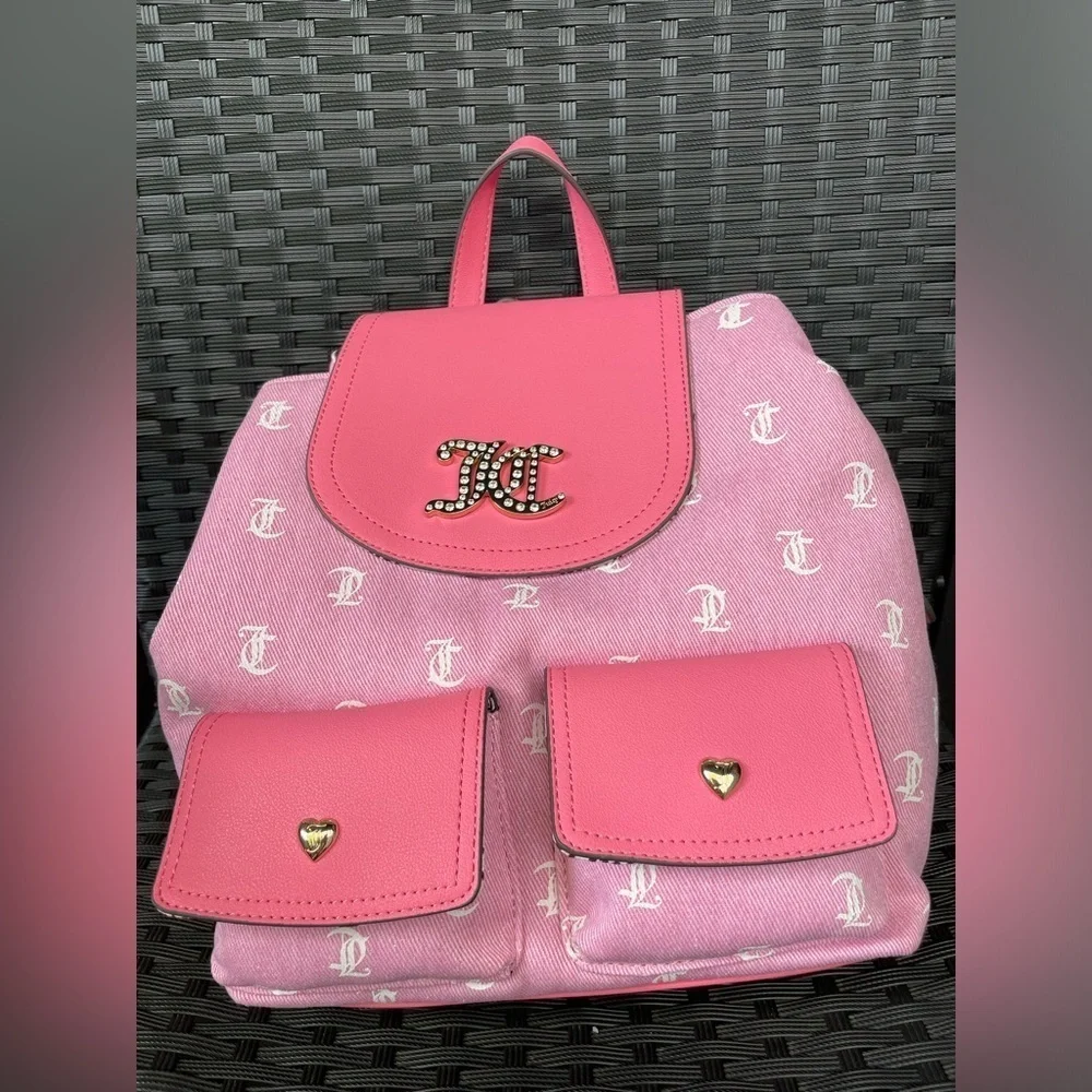 Juicy Couture bag,Juicy Couture Backpack,Juicy Couture Pink Logo Backpack.